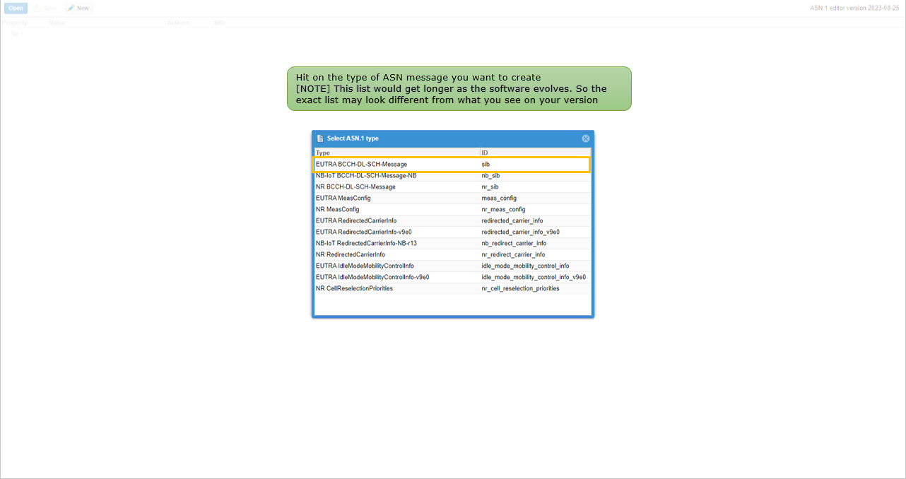 ASN.1 Editor workflow screenshot related to New ASN Creation Step 02