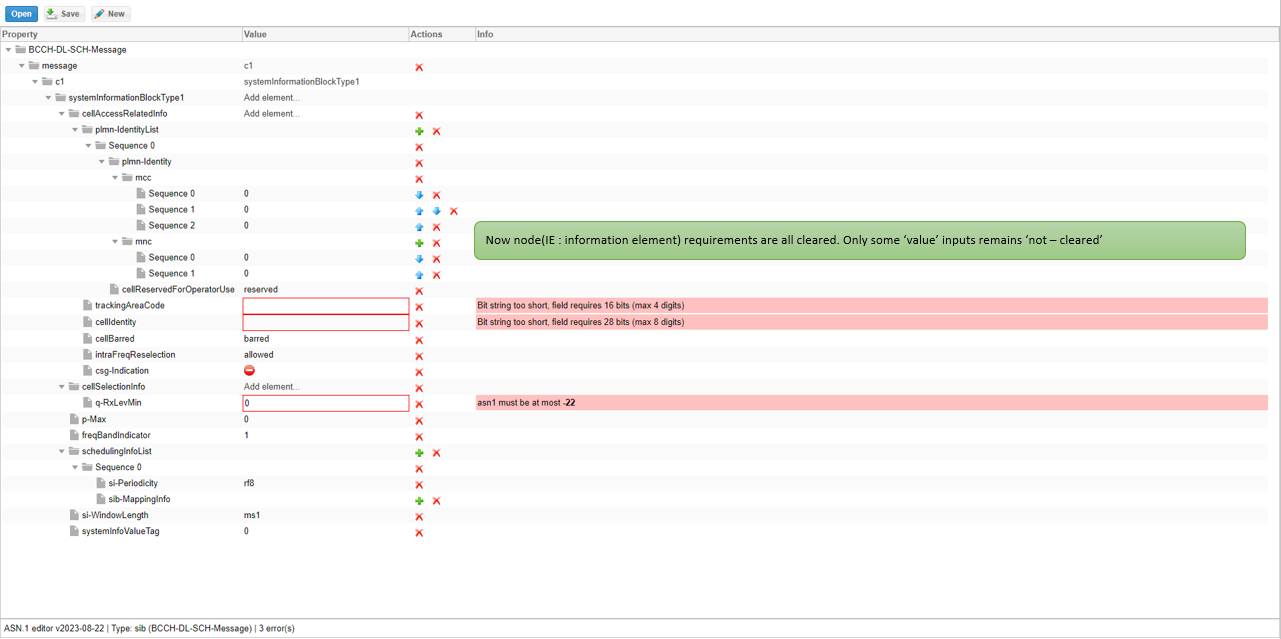 ASN.1 Editor workflow screenshot related to New ASN Creation Step 36