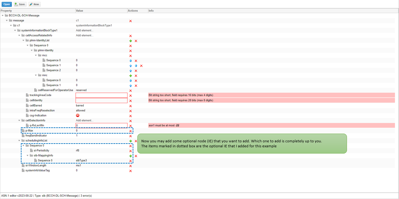 ASN.1 Editor workflow screenshot related to New ASN Creation Step 38