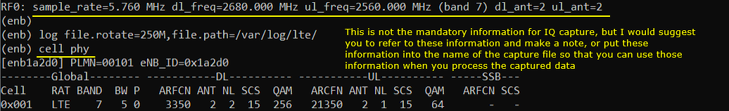 IQ signal capture and analysis results related to IQ Capture Test 1 Run 01