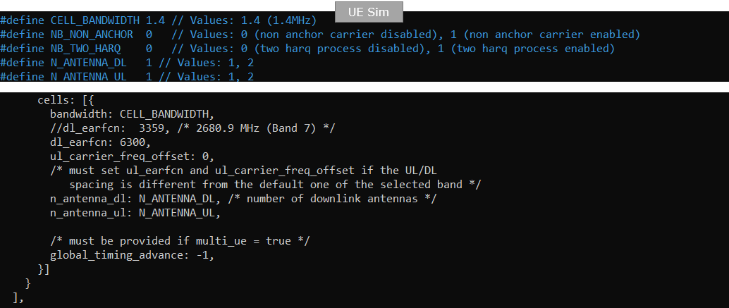 LTE NB standalone UEsim Config 08