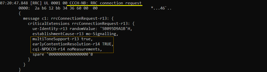 LTE NB standalone UEsim Log 08