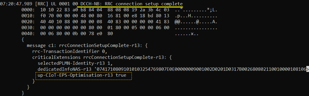 LTE NB standalone UEsim Log 10