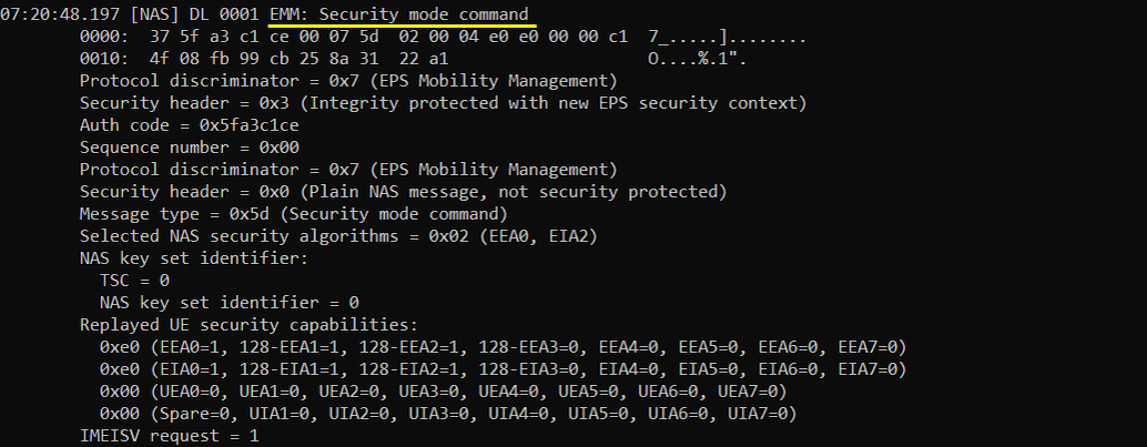 LTE NB standalone UEsim Log 13