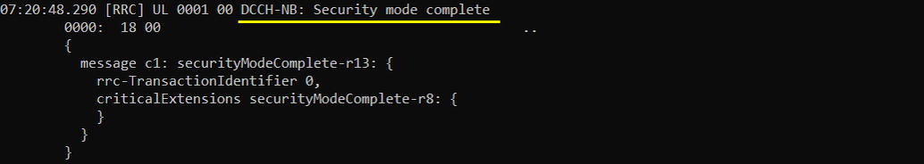 LTE NB standalone UEsim Log 16