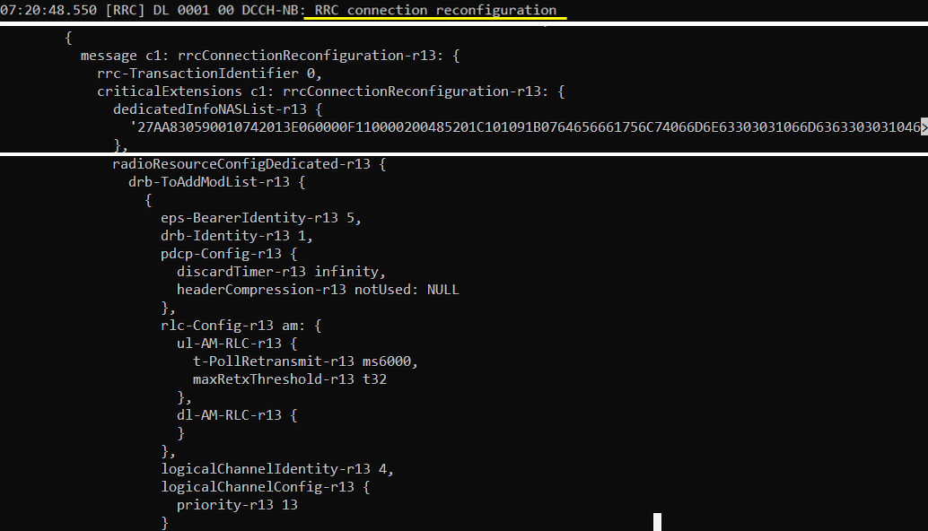 LTE NB standalone UEsim Log 19