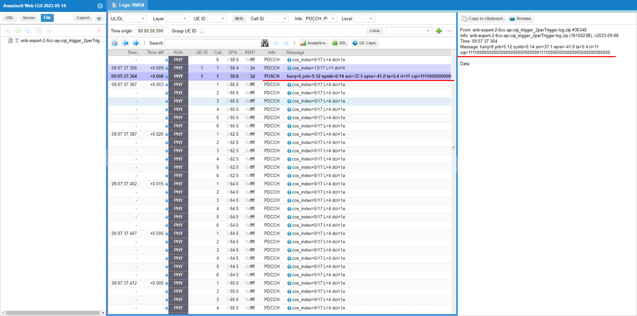 LTE ApCqi Test 3 SubTest 1 Log 05