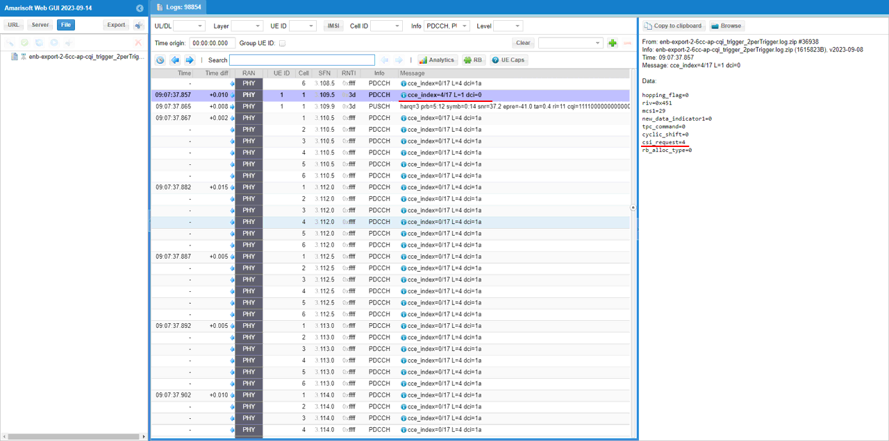 LTE ApCqi Test 3 SubTest 1 Log 06