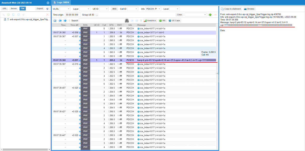 LTE ApCqi Test 3 SubTest 1 Log 13