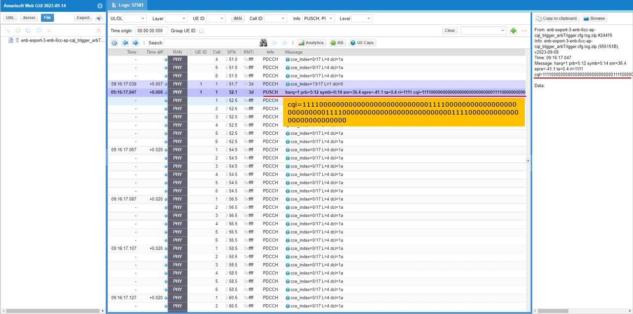 LTE ApCqi Test 3 SubTest 2 Log 11