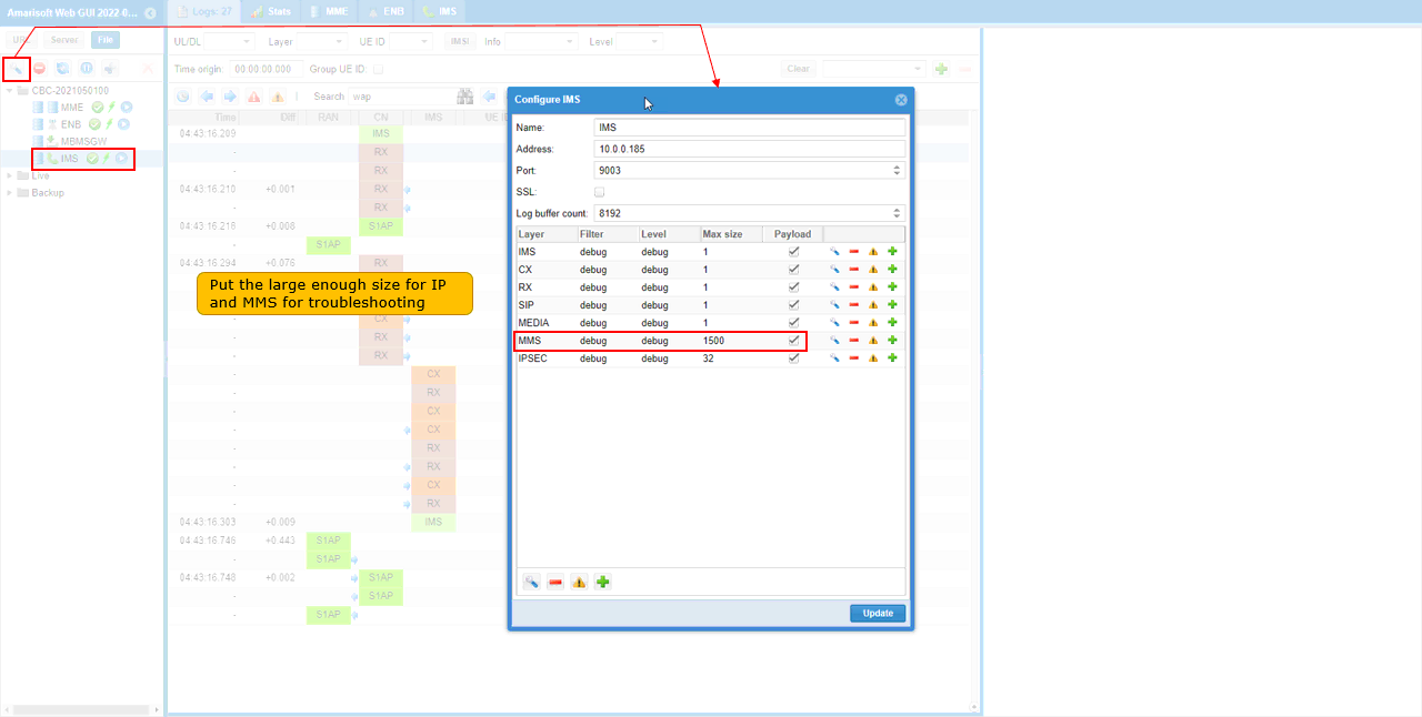 LTE IMS MMS Log Setting 03