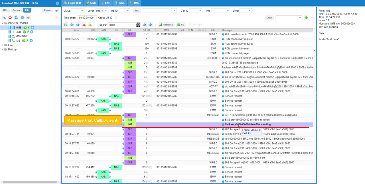 LTE IMS SMS Log 03