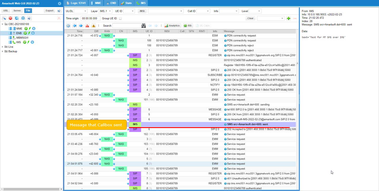 LTE IMS SMS Log 04