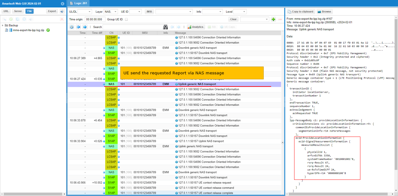 LTE LPP Test1 Log 12