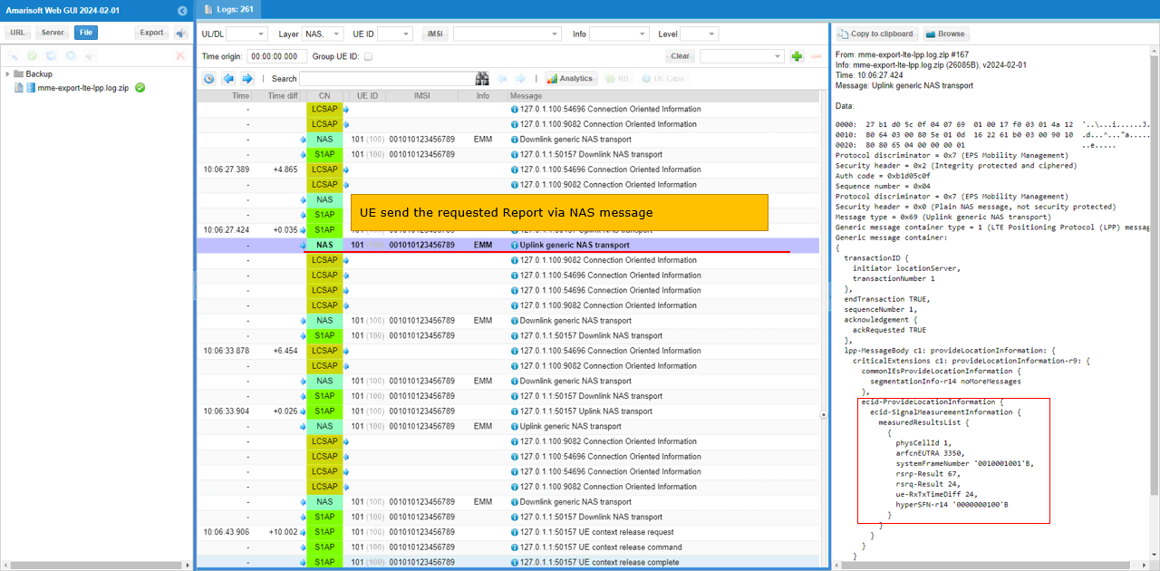 LTE LPP Test1 Log 12