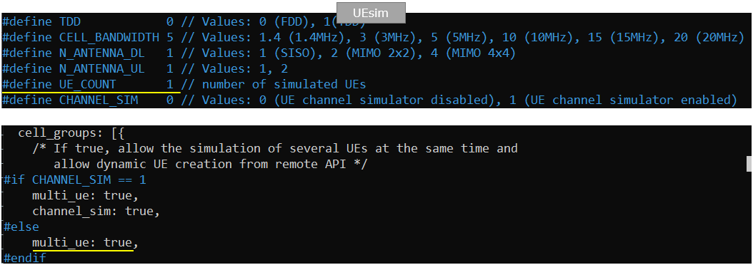 LTE MOCN Configuration UEsim 0