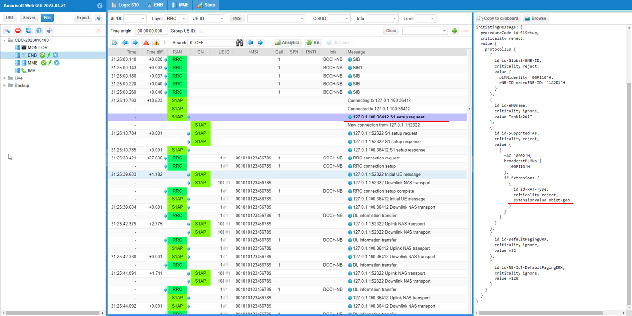 LTE NB NTN Test 1 Log 01