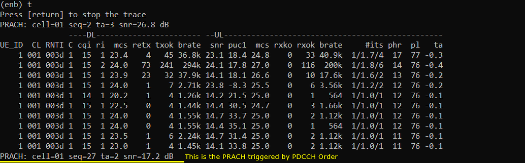 LTE PDCCH Order Test 1 Run 02