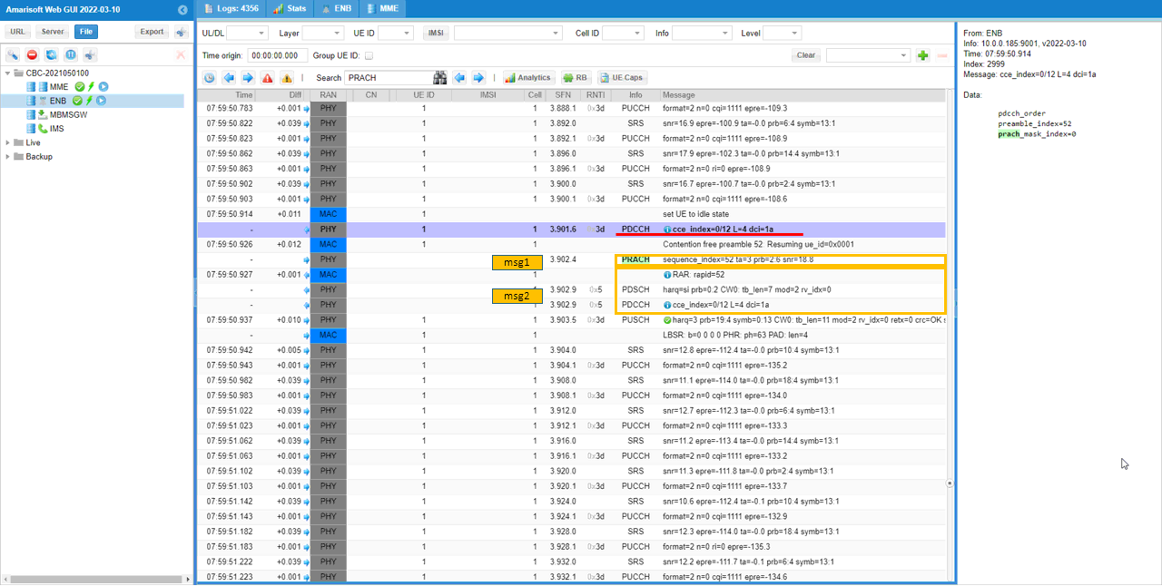 LTE PDCCH Order Test 2 Log 02