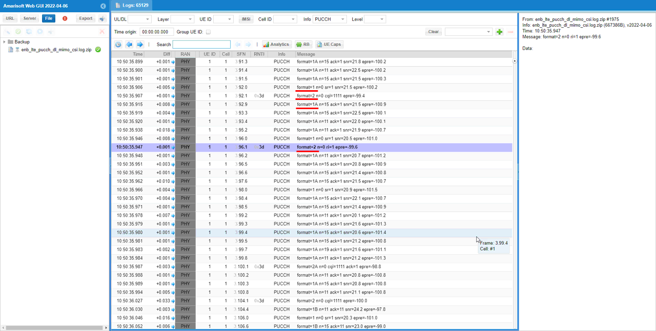 LTE PUCCH Test 5 Log 05