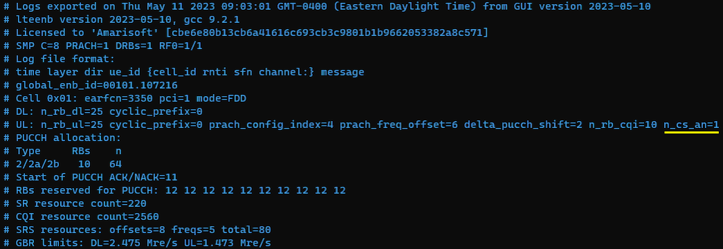 LTE PUCCH Test 7 Log 01