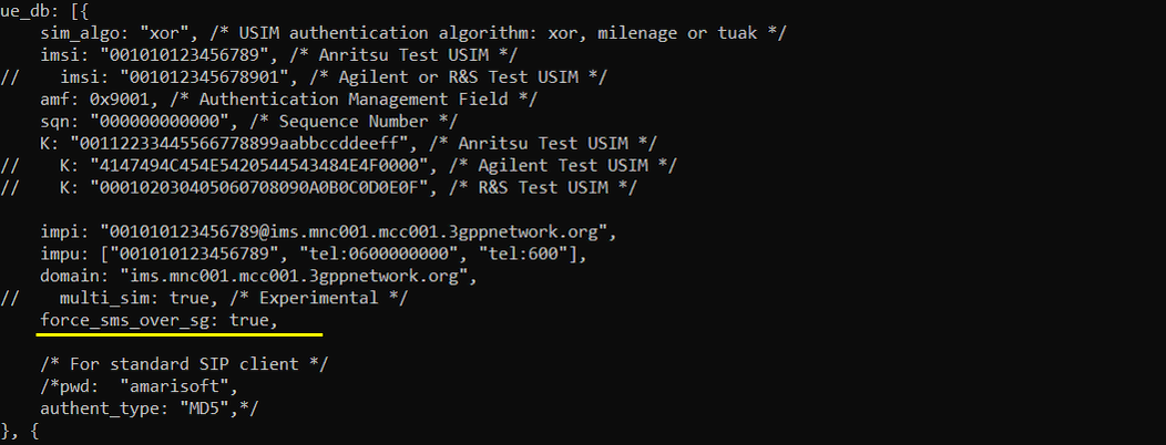 LTE SG SMS Test 2 Config 05