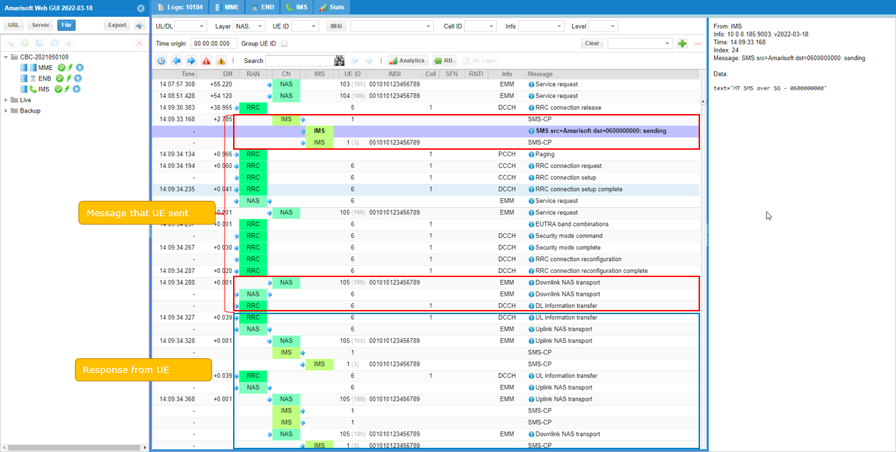 LTE SG SMS Test 2 Log 01