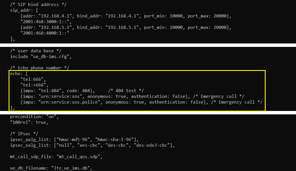 LTE VoLTE Loopback Config 05