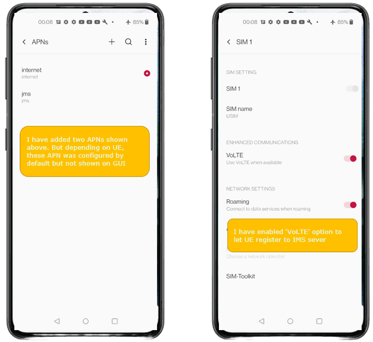 LTE VoLTE Loopback Config 06