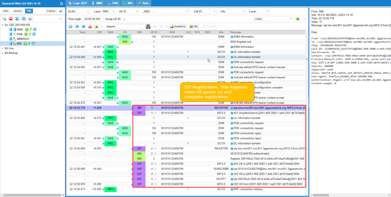 LTE VoLTE Loopback Log 01