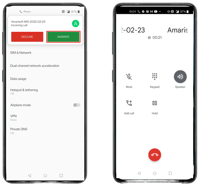 LTE VoLTE Loopback Run Test2 02