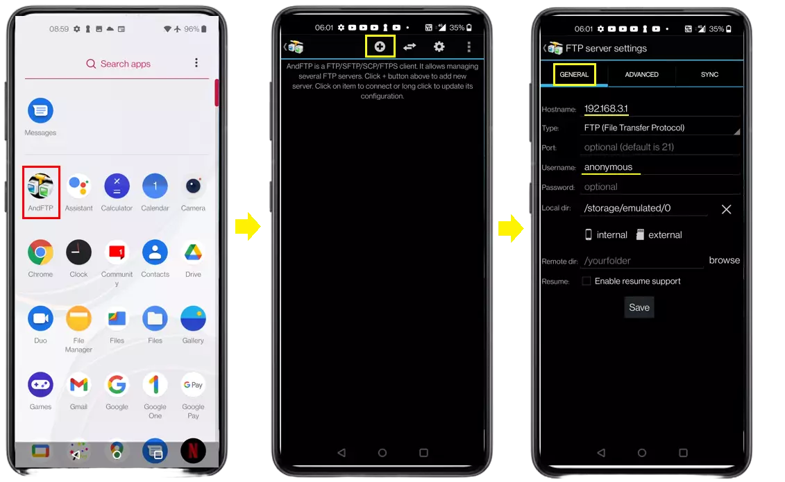 LTE ftp Config ftpClient 01