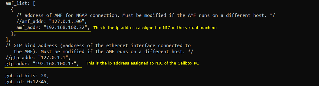 MME Open5GS Test 1 Configuration Callbox 03