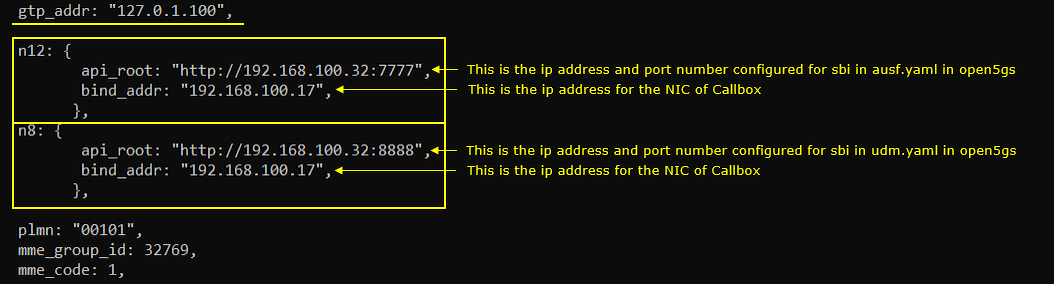 MME Open5GS Test 3 Configuration Callbox 04