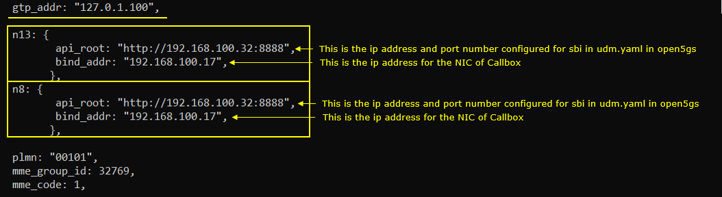 MME Open5GS Test 4 Configuration Callbox 04