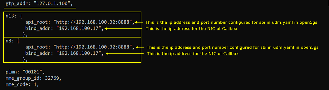 MME Open5GS Test 4 Configuration Callbox 04