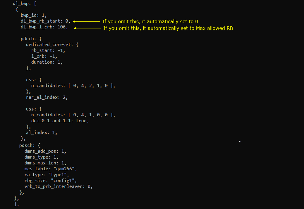 NR BWP Test1 Configuration 10