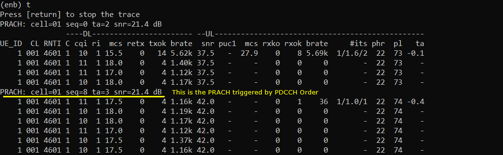 NR PDCCH Order Test 2 Run 02