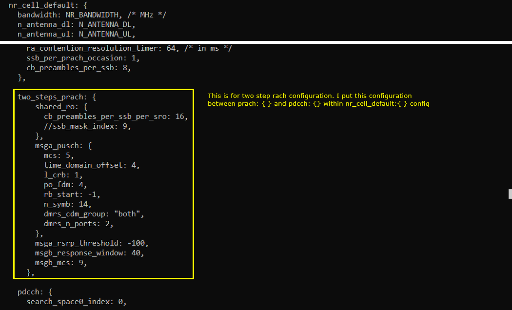 NR SA 2step RACH Test 1 Config 05