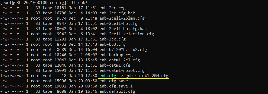 NR SA Band Change Test1 Configuration 01