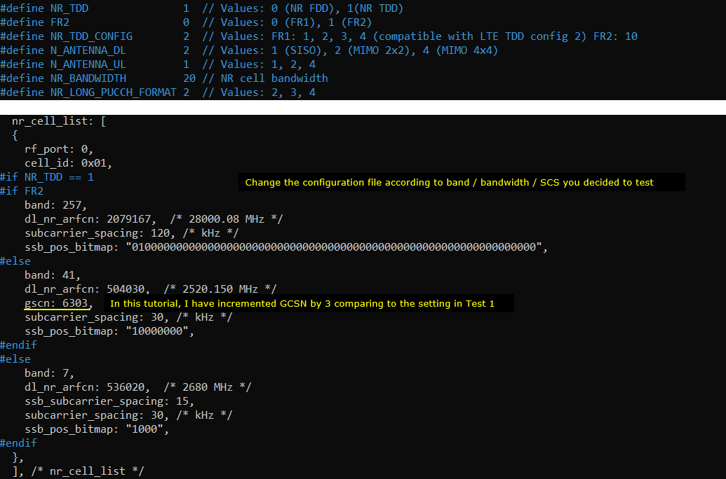 NR SA Band Change Test2 Configuration 02