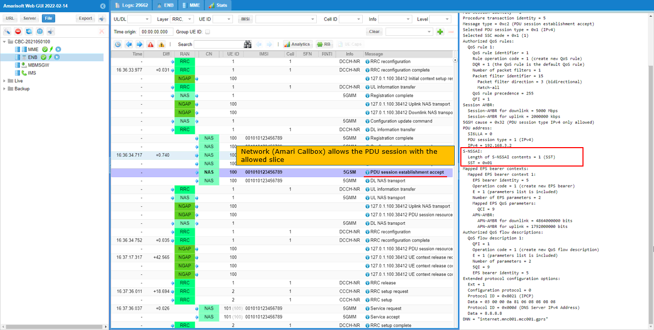 NR SA NetworkSlice Test1 Log 05