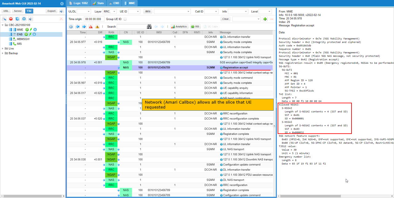 NR SA NetworkSlice Test3 Log 03