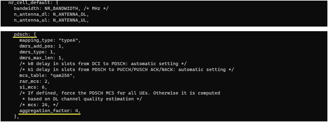 NR SA PDSCH Aggregation Test 1 Configuration 05