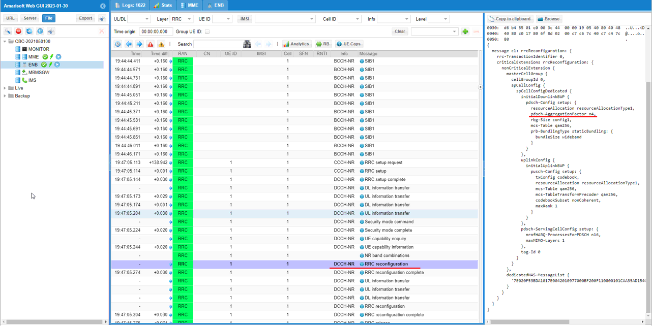 NR SA PDSCH Aggregation Test 1 Log 03