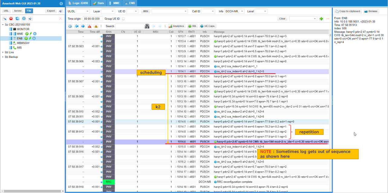 NR SA PUSCH Aggregation Test 1 Log 04