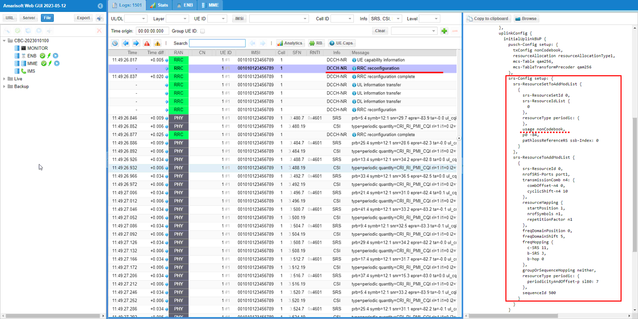 NR SA SRS NonCodebook SubTest 01 Log 03