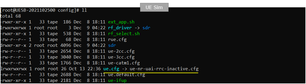 NR SA UAI Test 1 Config 03