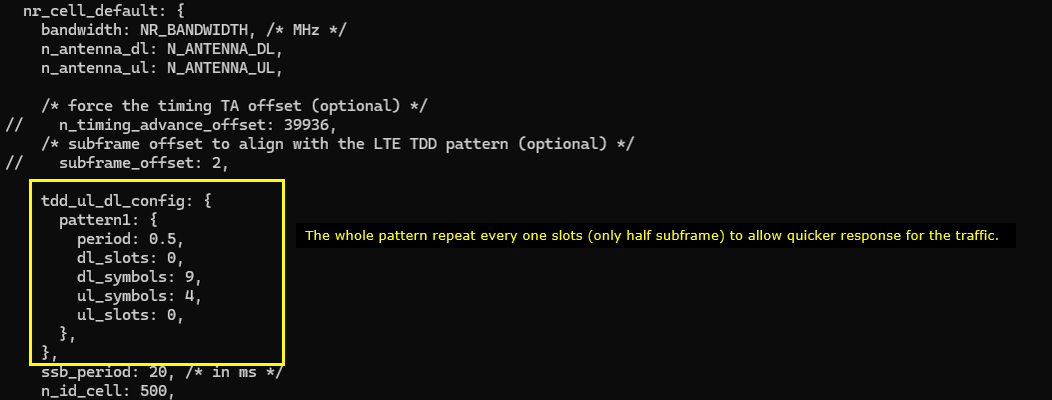 NR TDD Pattern Test 6 Config 03