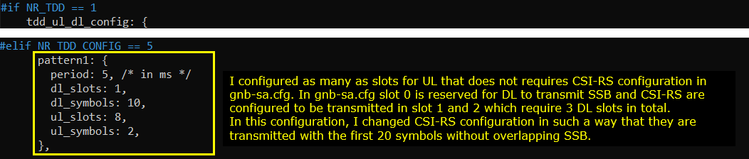 NR TDD Pattern Test 5 Config 03